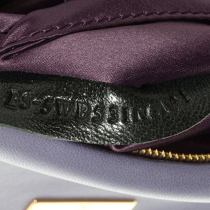 Valentino Garavani Nappa Leather Draped Rose Wristlet Purple 7 of 9