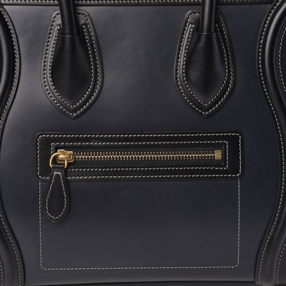 Celine Glazed Calfskin Micro Tri-Color Luggage Dark Blue 9 of 11