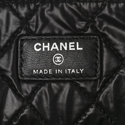 Chanel Lambskin Patent Quilted Large Cosmetic Case Black 7 of 12