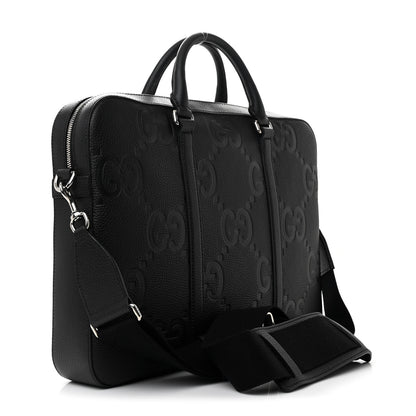 Gucci Piuma Calfskin Jumbo GG Embossed Briefcase Black 3 of 10