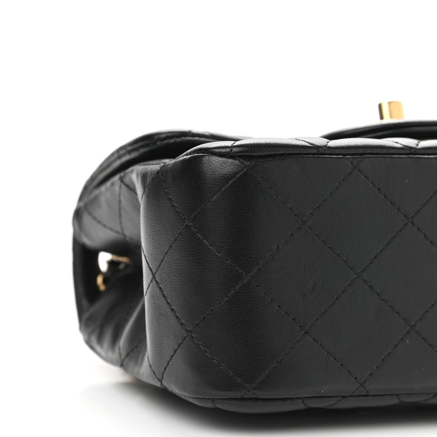 Lambskin Quilted Mini Square Flap Black