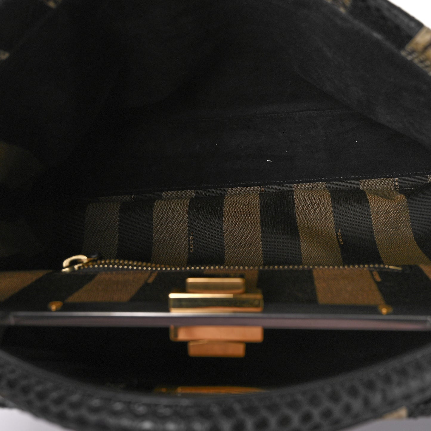 Snakeskin Striped Large Peekaboo Iconic Satchel Natural Black