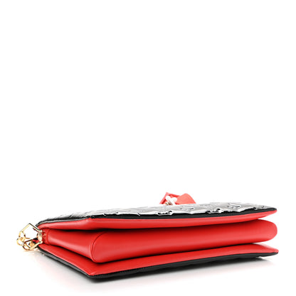 Louis Vuitton Patent Embossed Monogram Lambskin Coussin MM Black Red 4 of 9