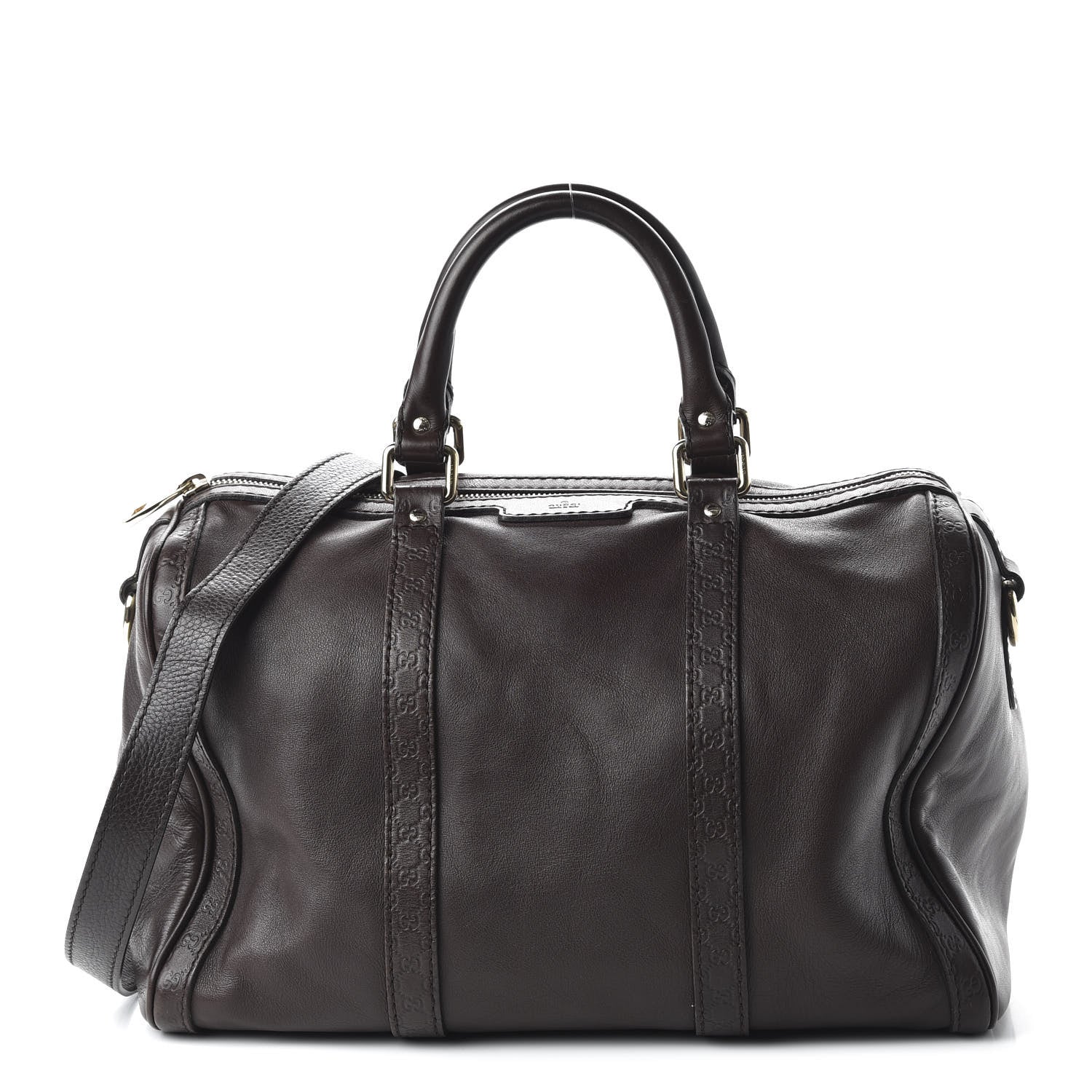 Gucci Calfskin Microguccissima Trim Medium Boston Brown 1 of 11