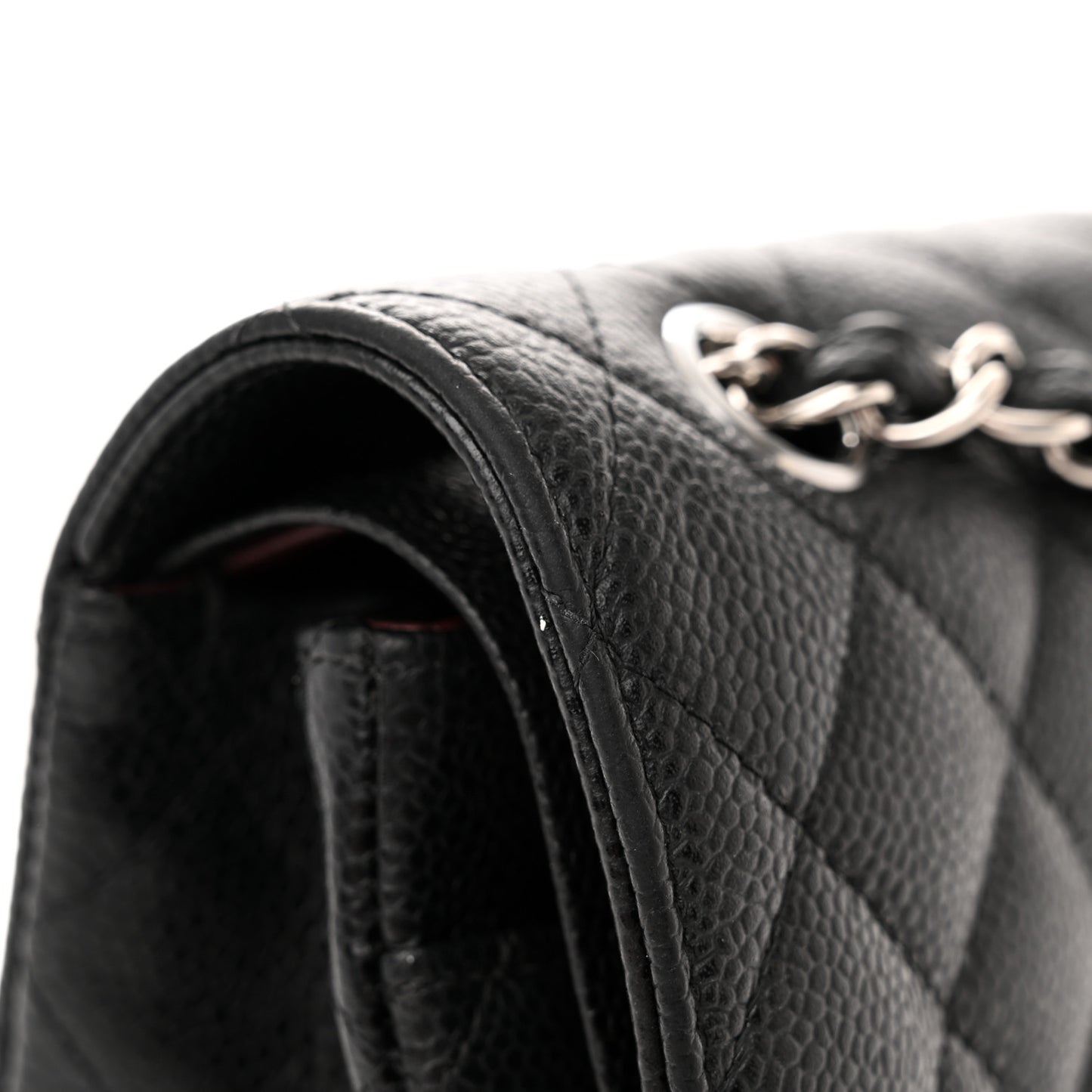 Caviar Quilted Medium Double Flap Black