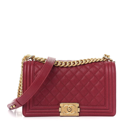 Chanel Caviar Quilted Medium Boy Flap Red 1 of 10