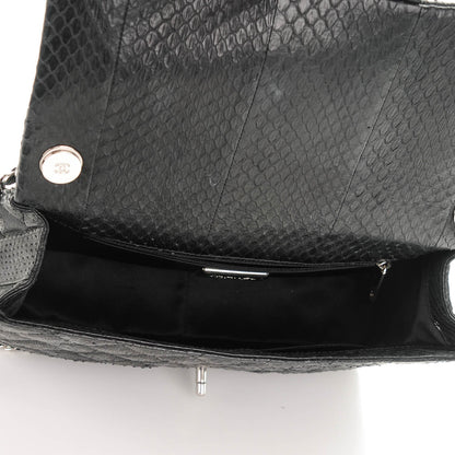 Chanel Elaphe Snakeskin Quilted Jumbo Easy Carry Flap Black 5 of 7