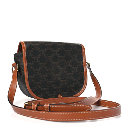 Celine Triomphe Canvas Medium Folco Bag Tan 3 of 7