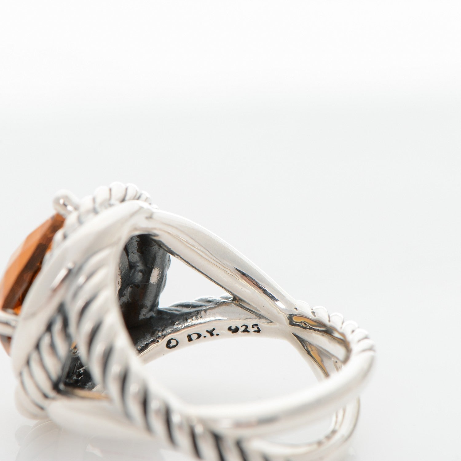 David Yurman Sterling Silver Citrine 11mm Infinity Ring 53 6.5 5 of 5