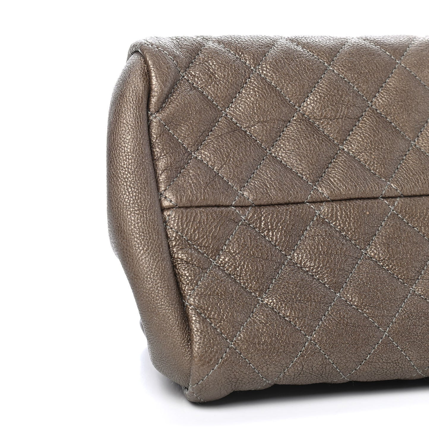 Metallic Caviar Quilted Medium Just Mademoiselle Beige