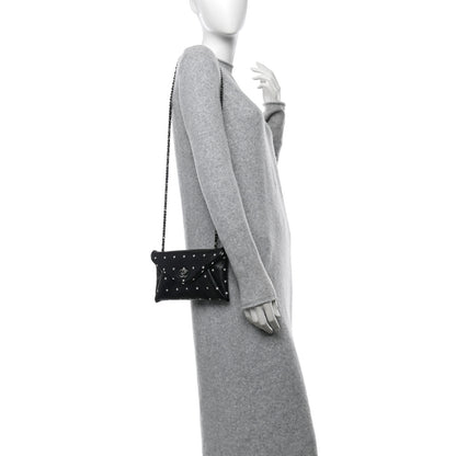 Chanel Printed Lambskin Logo CC Envelope Clutch With Chain Black White 2 of 10