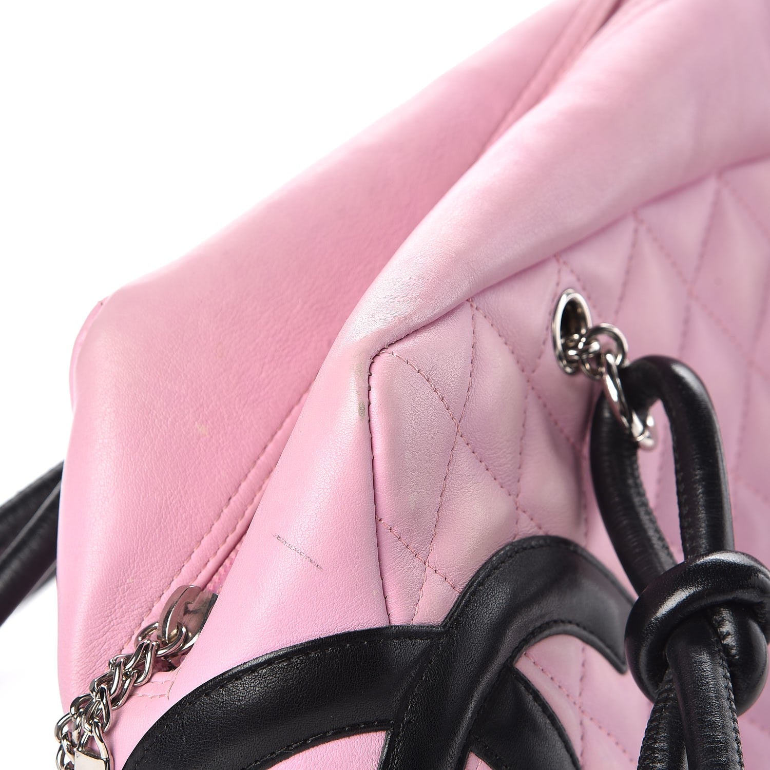 Chanel Calfskin Quilted Large Cambon Bowler Pink Black 8 of 14