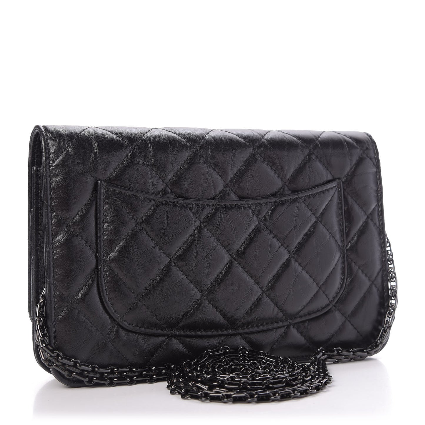Aged Calfskin Quilted Reissue Wallet On Chain WOC So Black