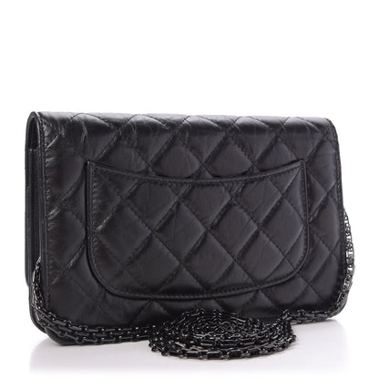 Chanel Aged Calfskin Quilted Reissue Wallet On Chain WOC So Black 3 of 10