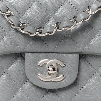 Chanel Caviar Quilted Mini Rectangular Flap Grey 9 of 12