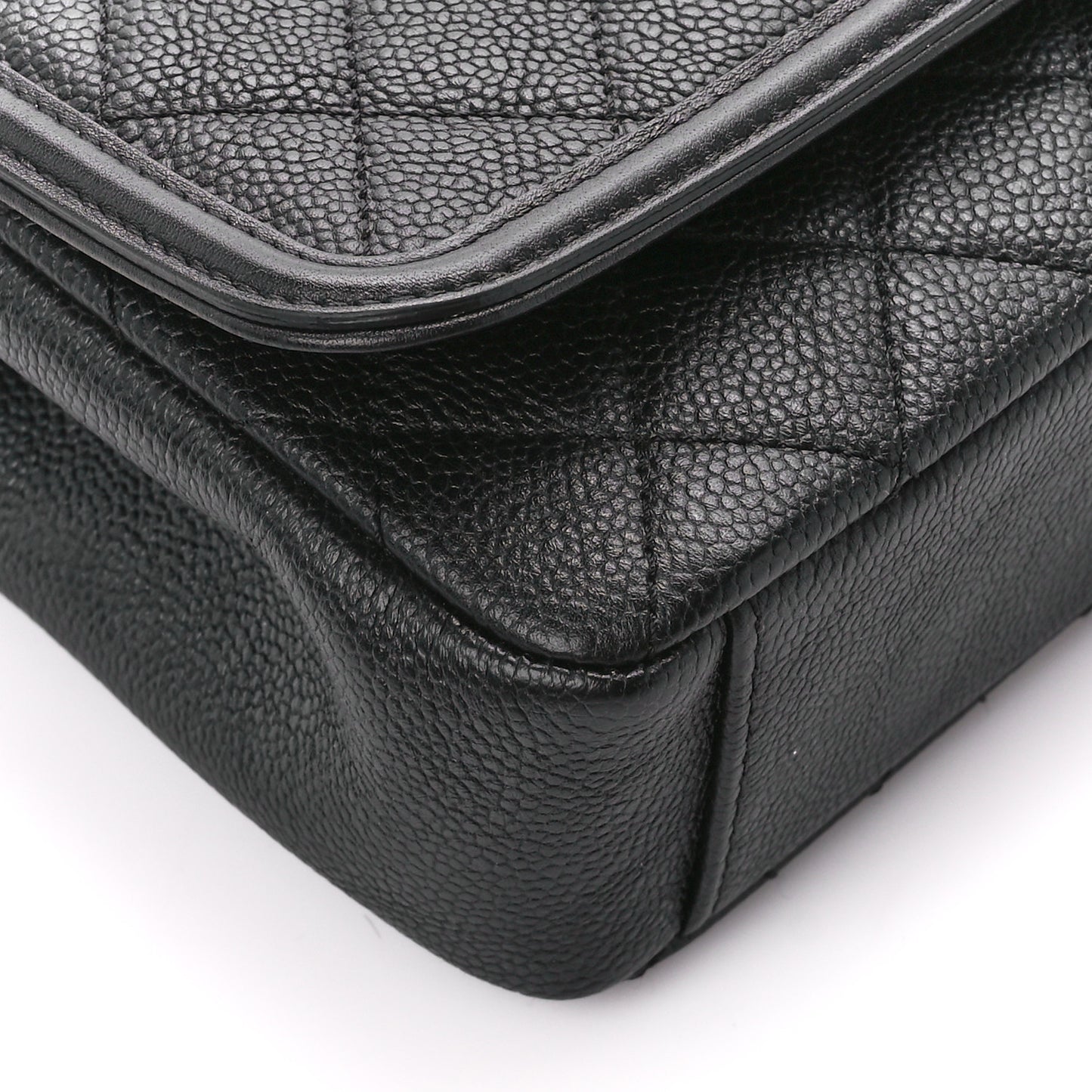 Caviar Quilted Small CC Filigree Flap Black