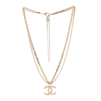 Chanel Crystal CC Multi Strand Chain Necklace Gold 3 of 6