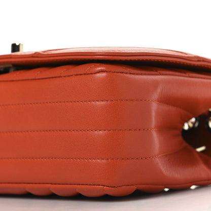 Chanel Calfskin Chevron Quilted Mini Statement Flap Dark Orange 10 of 10