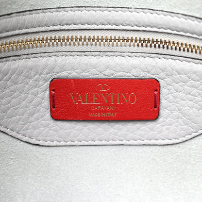 Valentino Garavani Grained Calfskin Rockstud Shoulder Tote Perla 6 of 11