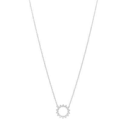 Tiffany Platinum Diamond Small Open Circle Pendant Necklace 1 of 4