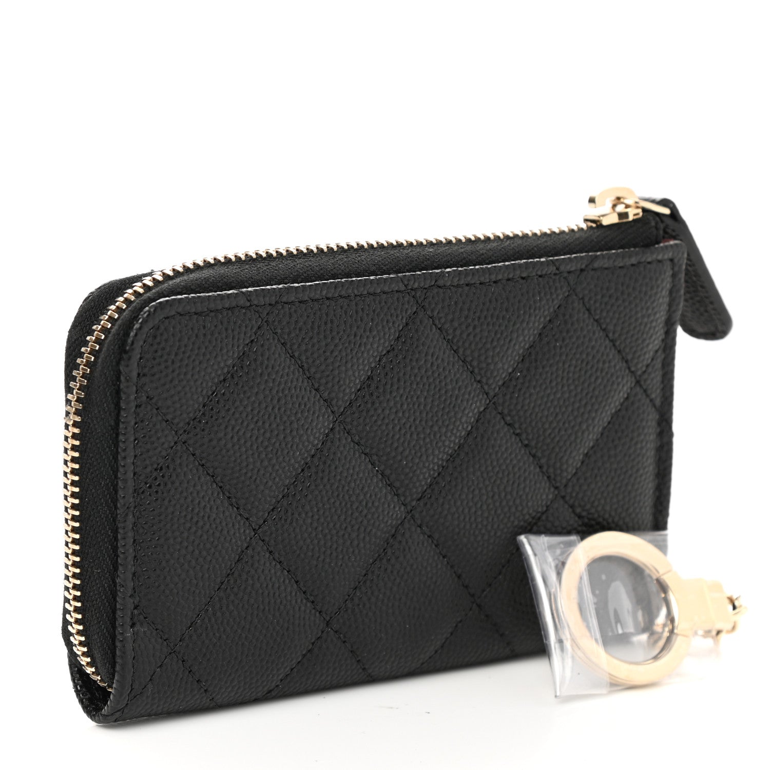 Chanel Caviar Quilted Zipped Key Holder Case Black 3 of 8