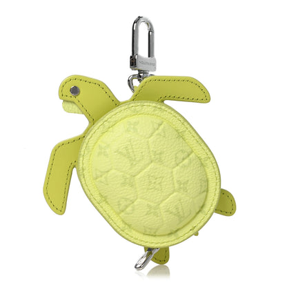 Louis Vuitton Monogram Calfskin Turtle Pouch Bag Charm Lime 1 of 5