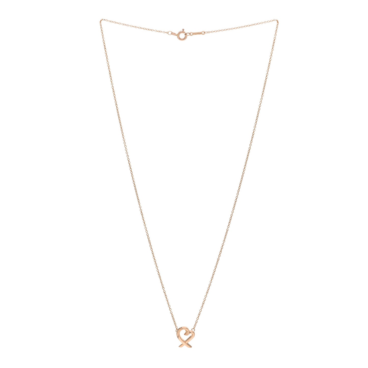 18K Rose Gold Mini Paloma Picasso Loving Heart Pendant Necklace