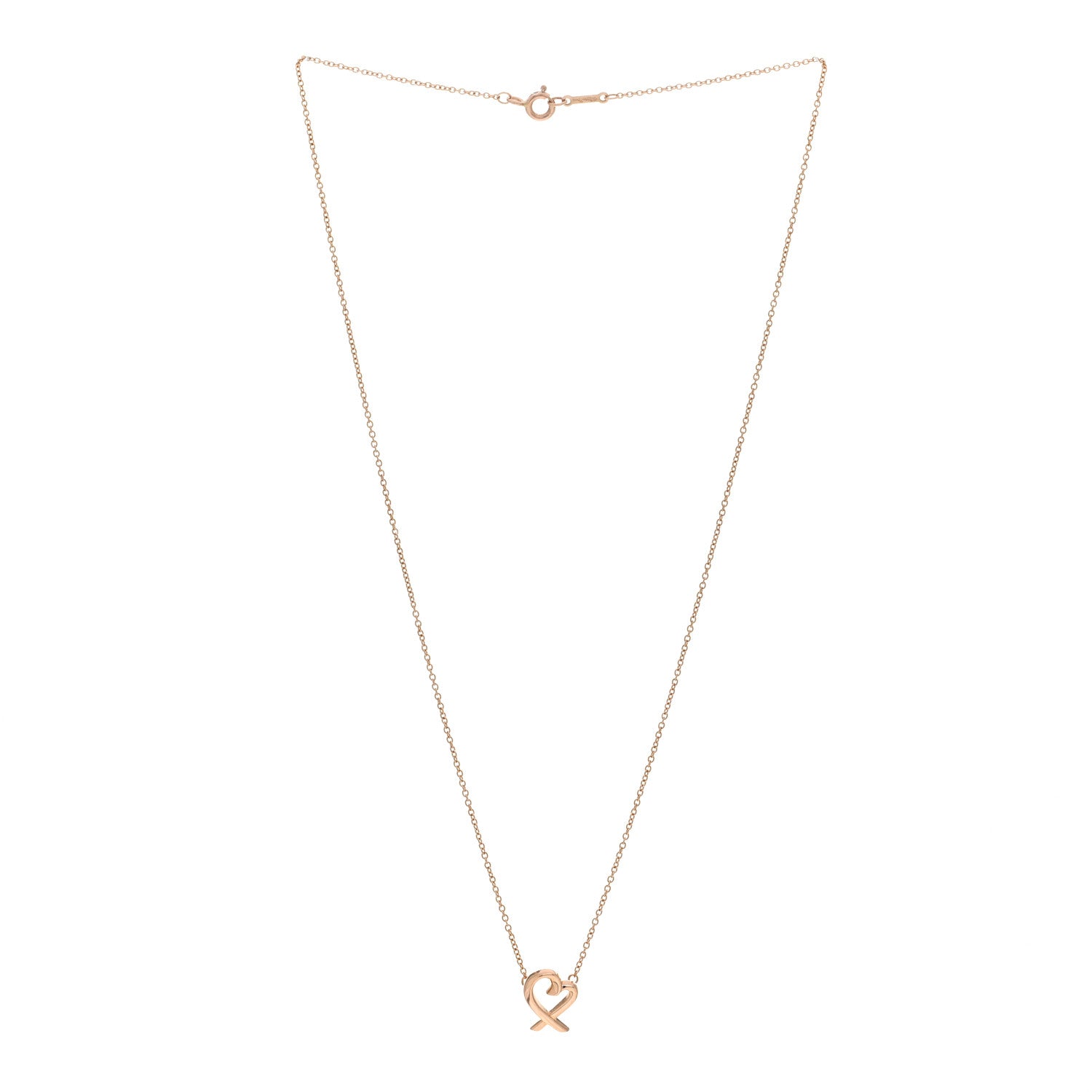 Tiffany 18K Rose Gold Mini Paloma Picasso Loving Heart Pendant Necklace 3 of 4