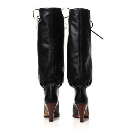 Gucci Deauville Calfskin Cinched Knee High Boots 36.5 Black 5 of 7