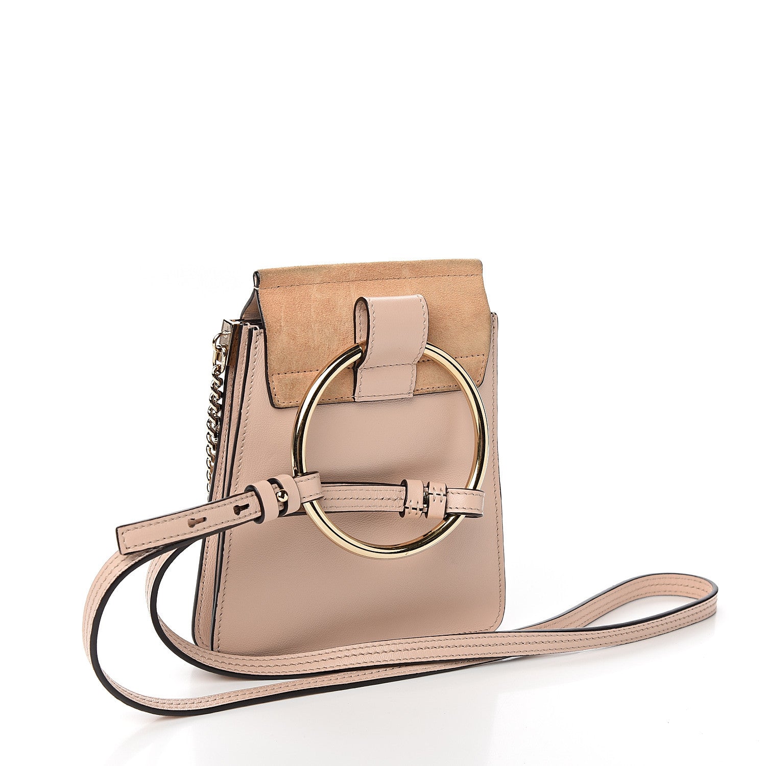Chloe Suede Calfskin Mini Faye Bracelet Bag Cement Pink 2 of 9
