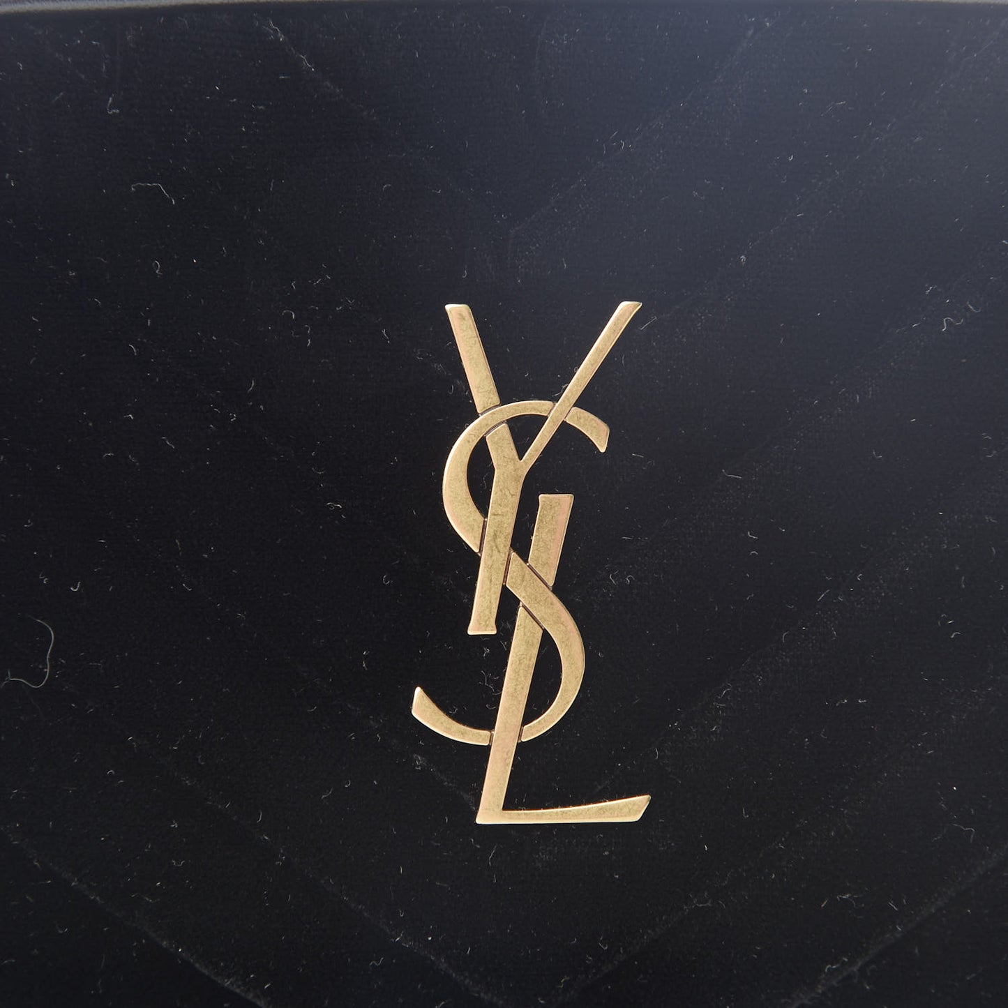 Velour Matelasse Monogram Lou Belt Bag Black