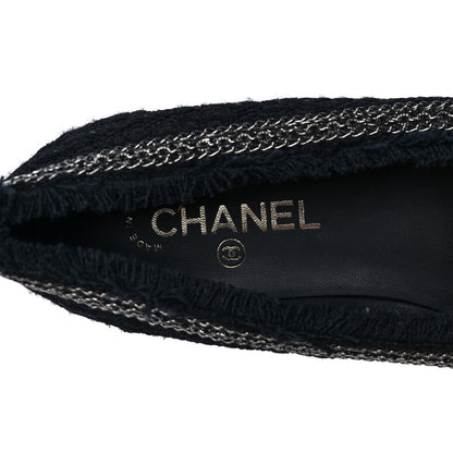 Chanel Tweed Patent Cap Toe Ballerina Flats 40 Black 7 of 8