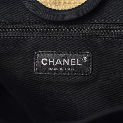 Chanel Canvas Large Deauville Tote Beige Black 6 of 14