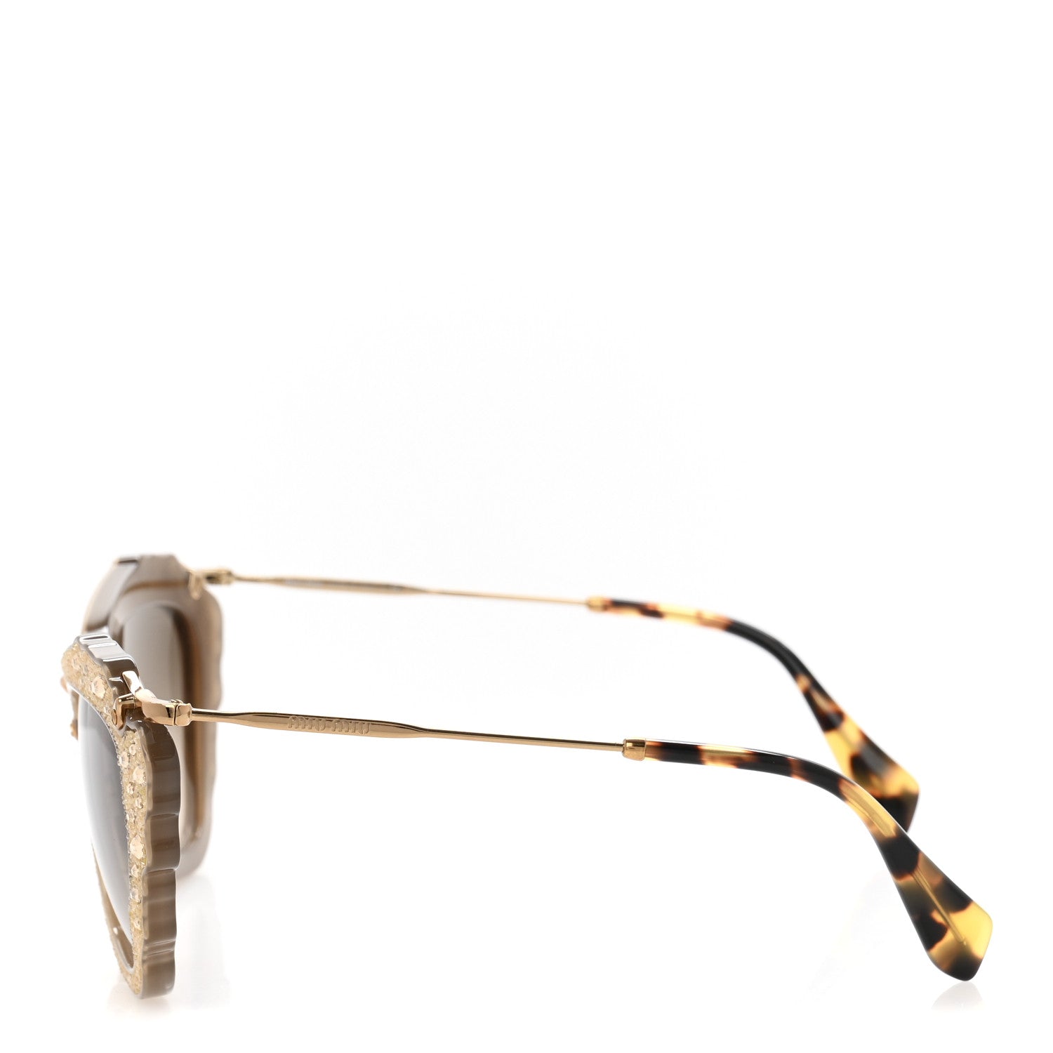 Miu Miu Metal Crystal Cat Eye Sunglasses SMU04Q Gold 3 of 9