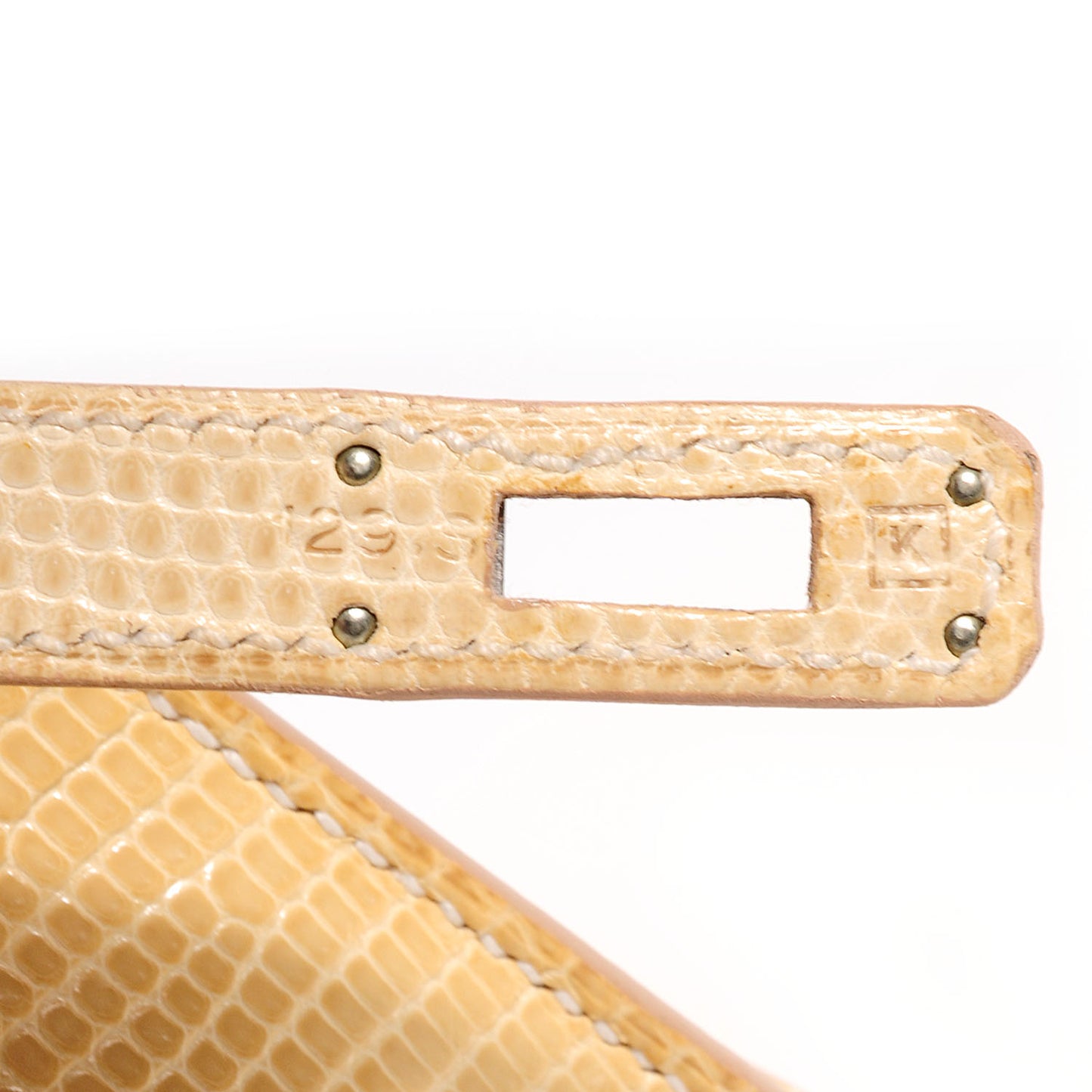 Lizard Kelly Pochette Clutch Beige