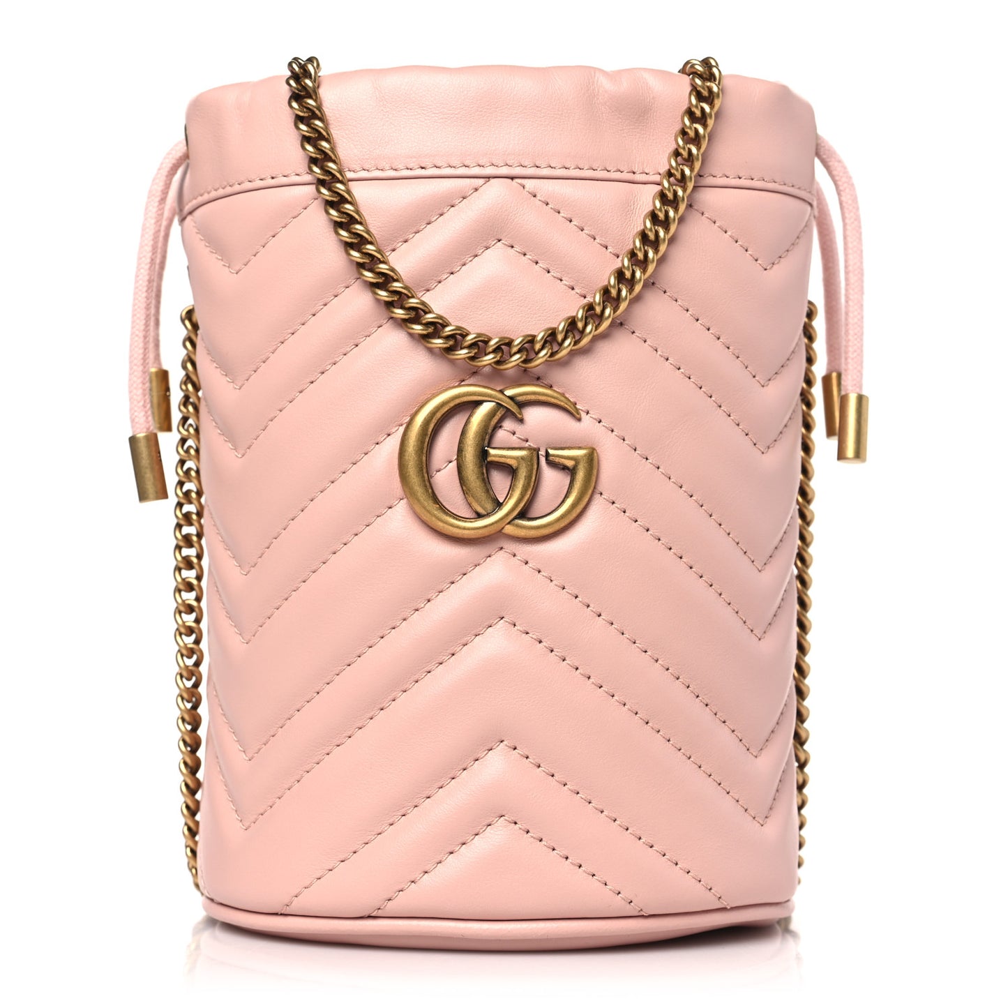 Calfskin Matelasse Mini GG Marmont 2.0 Bucket Bag Perfect Pink