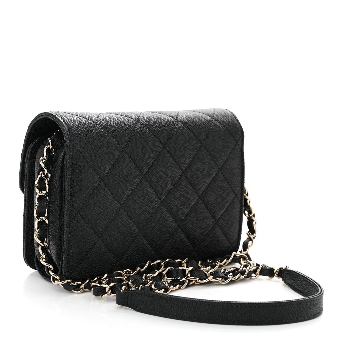 Caviar Quilted Like A Wallet Flap Black