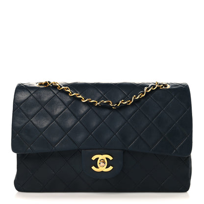 Chanel Lambskin Quilted Medium Double Flap Navy 1 of 9