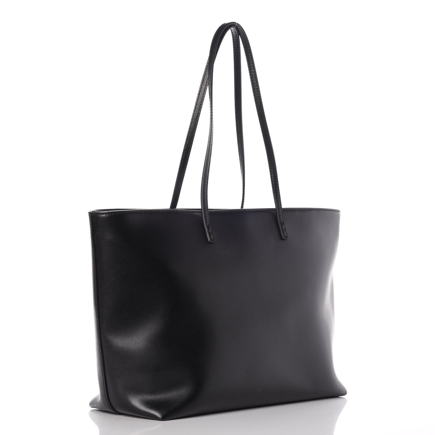 Fendi Vitello Liberty Lucido Metal Monster Eyes Medium Roll Tote Black 3 of 7
