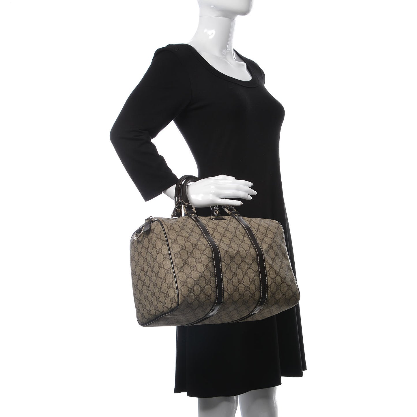 GG Plus Monogram Medium Joy Boston Dark Brown