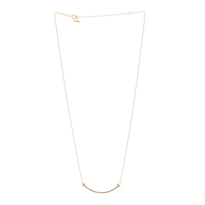 Tiffany 18K Rose Gold Small T Smile Pendant Necklace 3 of 4