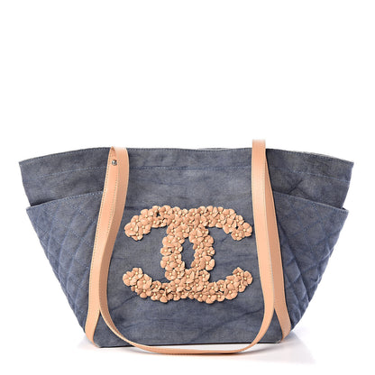 Chanel Denim CC Flower Tote Blue 1 of 9