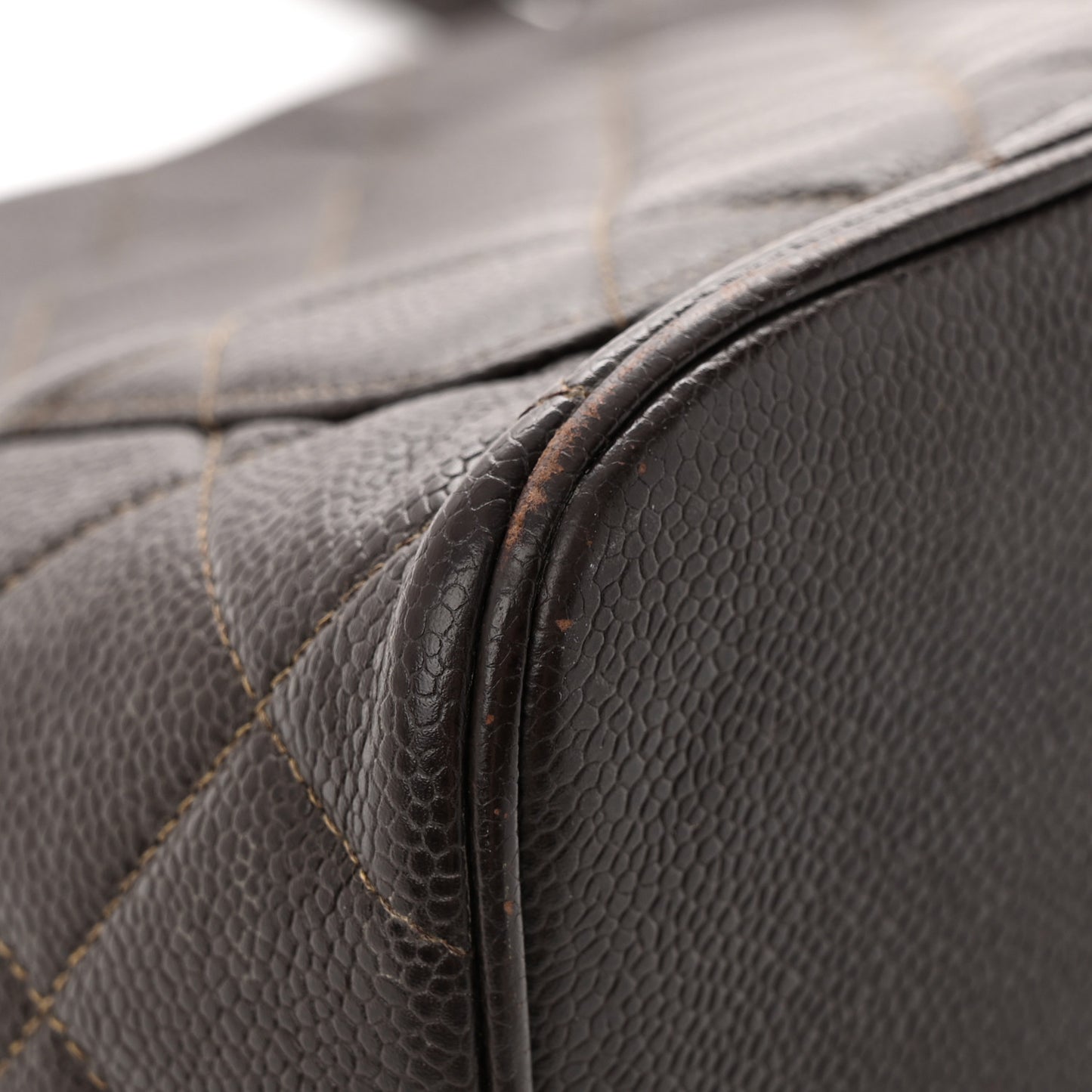 Caviar Quilted Medallion Tote Dark Brown