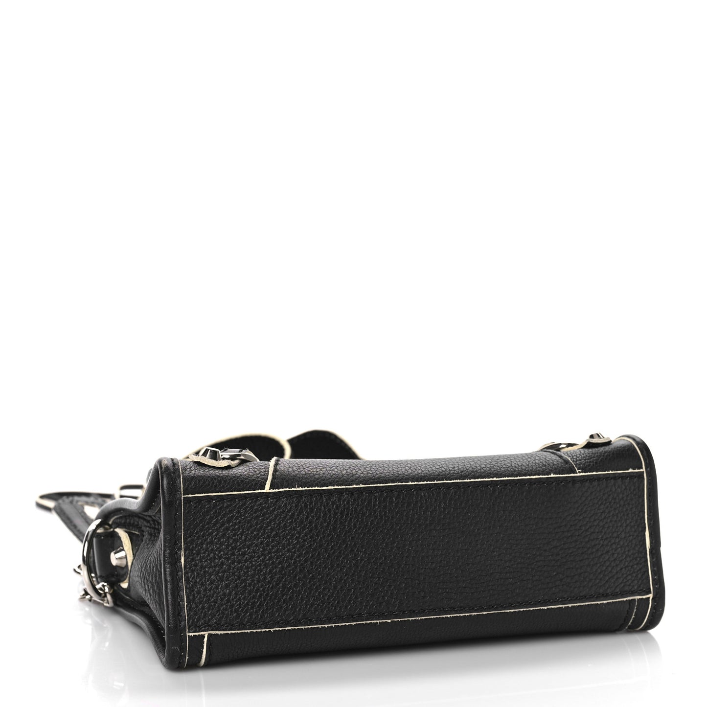 Supple Grained Calfskin Classic Silver Hardware Highlight Mini City Black