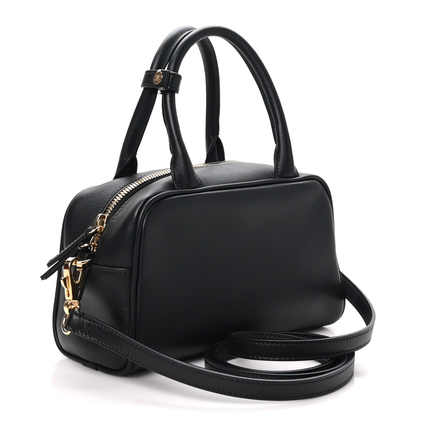 Calfskin Small Perfect Bowling Bag Black