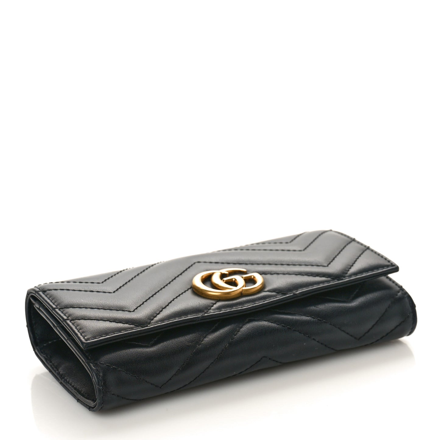 Calfskin Matelasse GG Marmont Continental Wallet Black