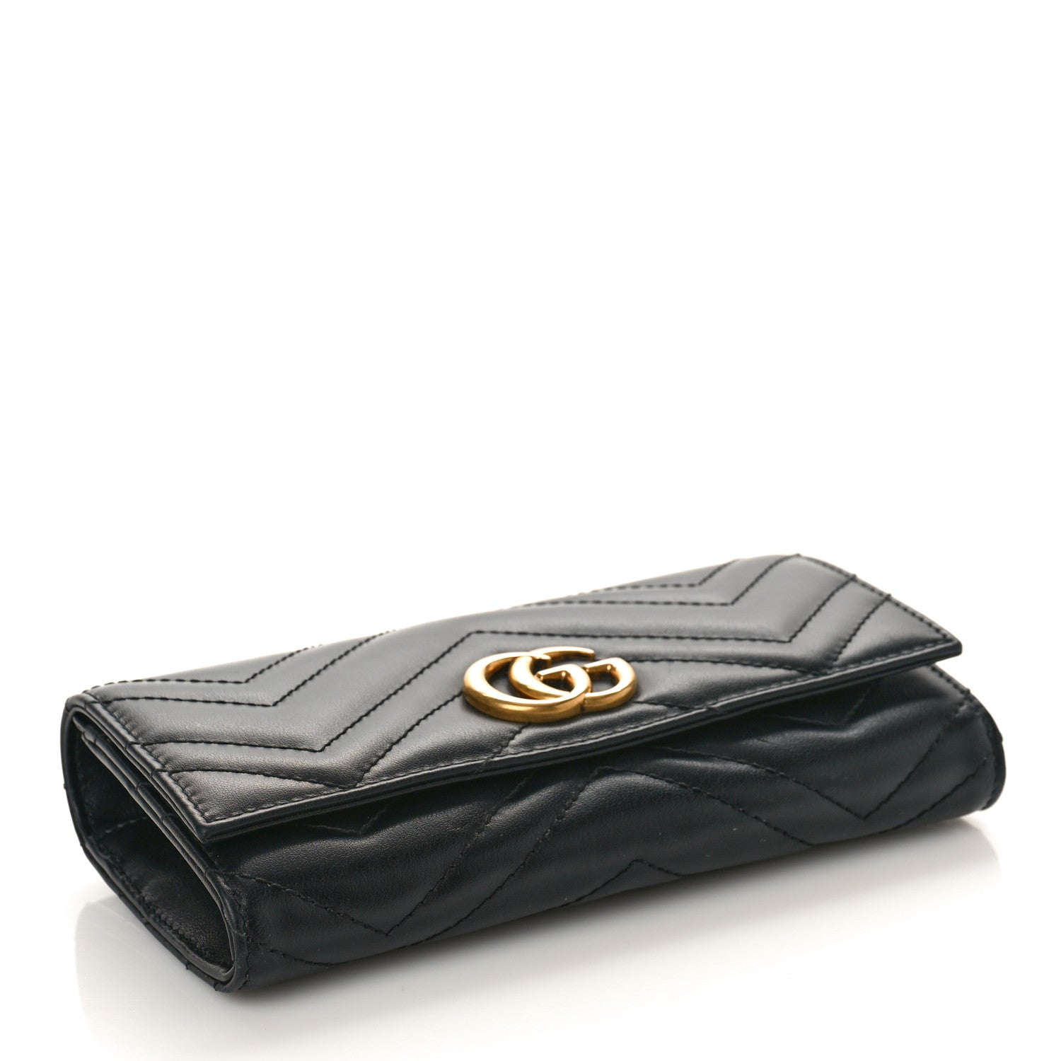 Gucci Calfskin Matelasse GG Marmont Continental Wallet Black 4 of 8