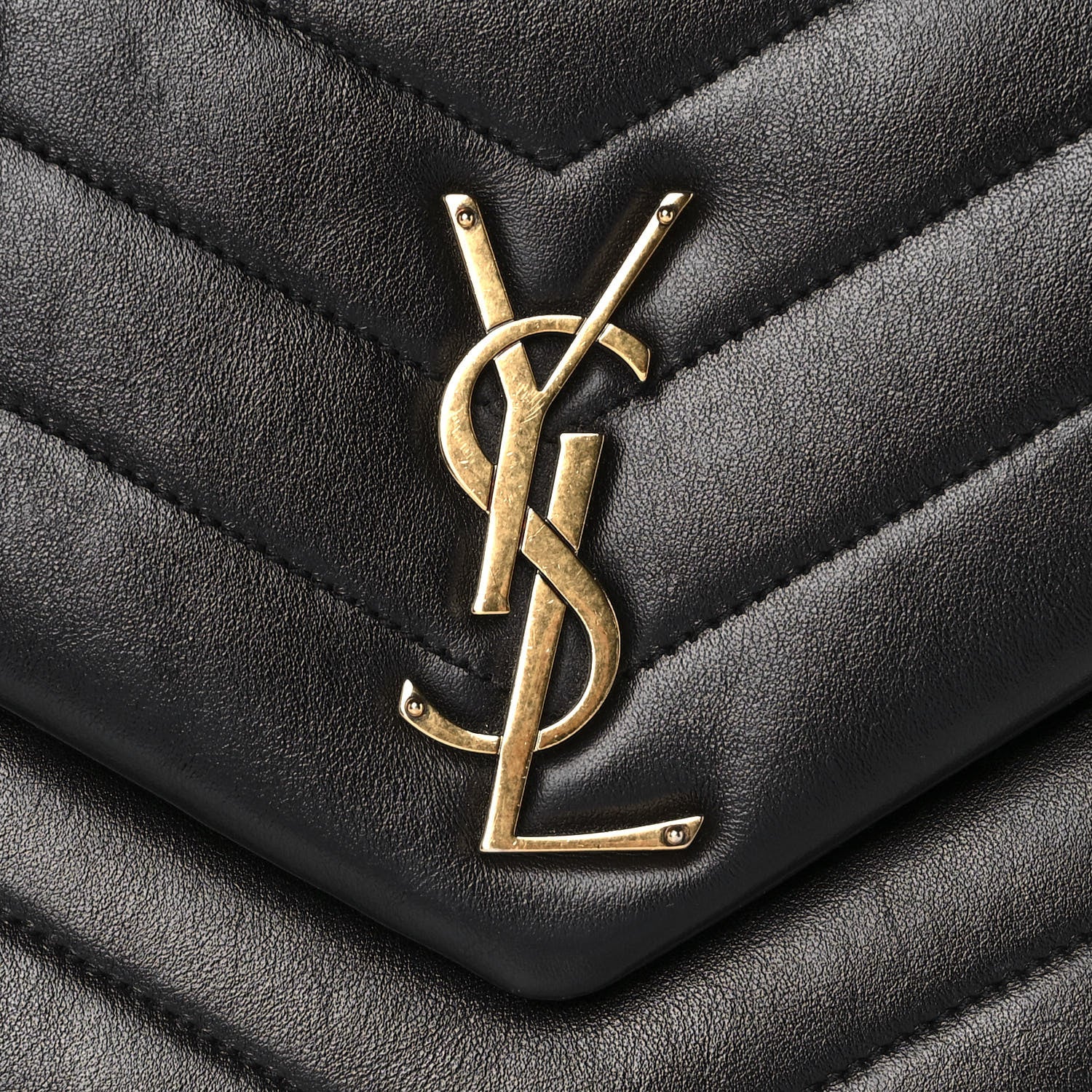 Saint Laurent Calfskin Y Quilted Monogram Medium Loulou Chain Satchel Black 11 of 14