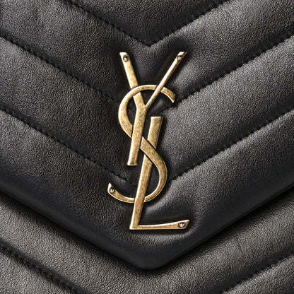 Saint Laurent Calfskin Y Quilted Monogram Medium Loulou Chain Satchel Black 11 of 14