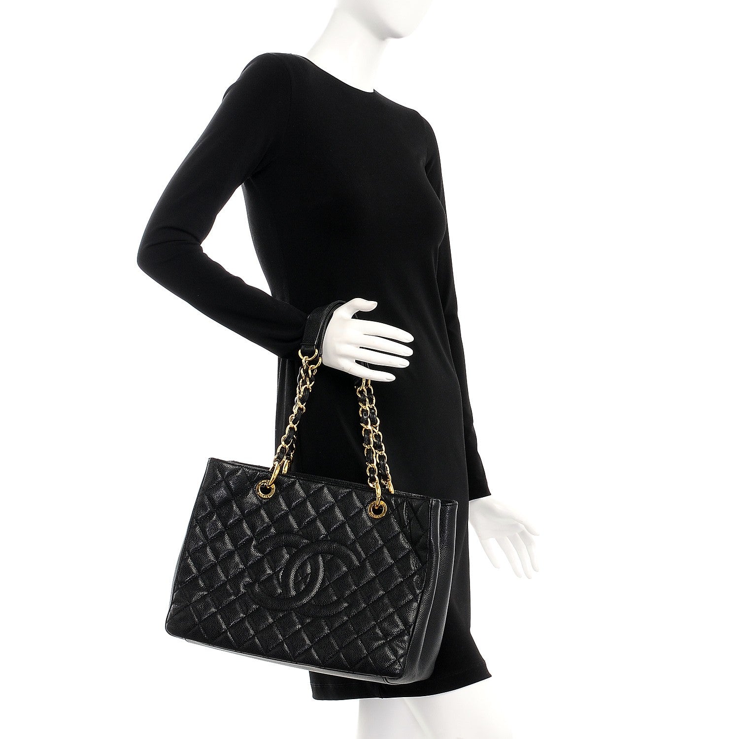 Chanel Caviar Quilted Grand Shopping Tote GST Black 2 of 7